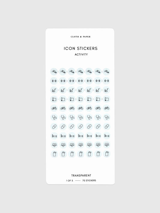 Wellness Stickers | Icons, Text & Drops: Aspen