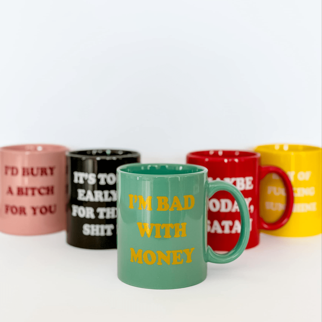 I'm Bad with Money Turquoise Ceramic Mug, Funny Mug