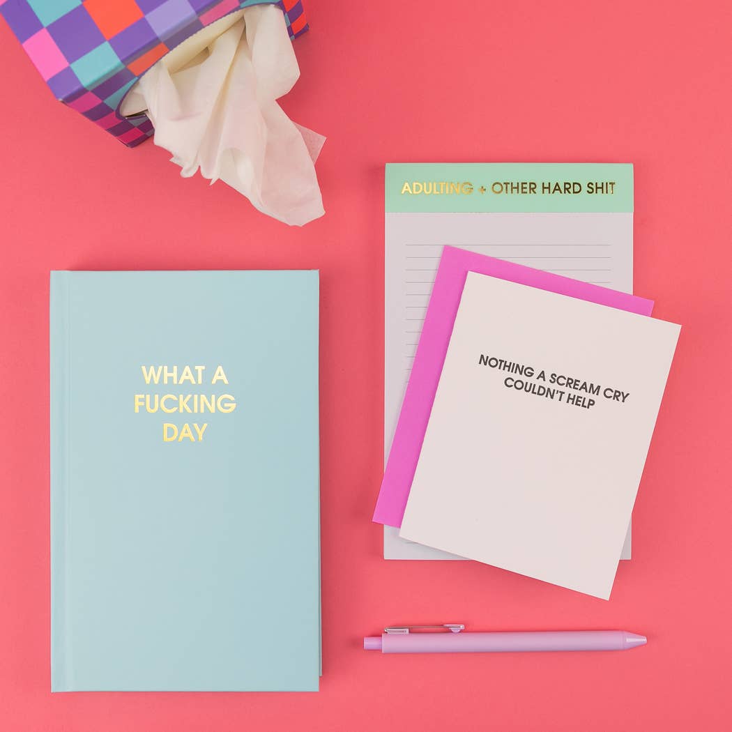 Adulting + Other Hard Shit - Lined Notepad - Sea Foam Green - 65 perforated pages - 5x8