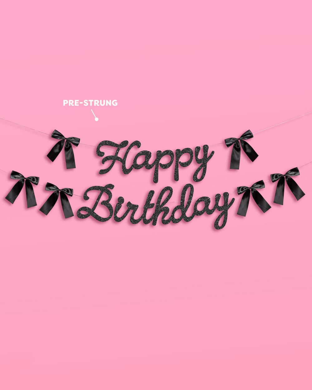 Happy Birthday Black Bow Banner | Emo, HBD, Sparkle