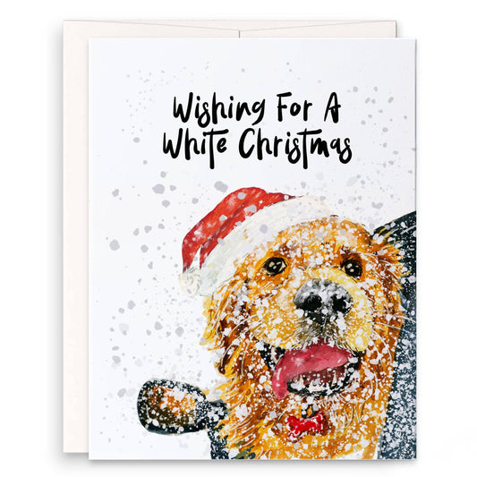 Wishing For A White Christmas Dog Card