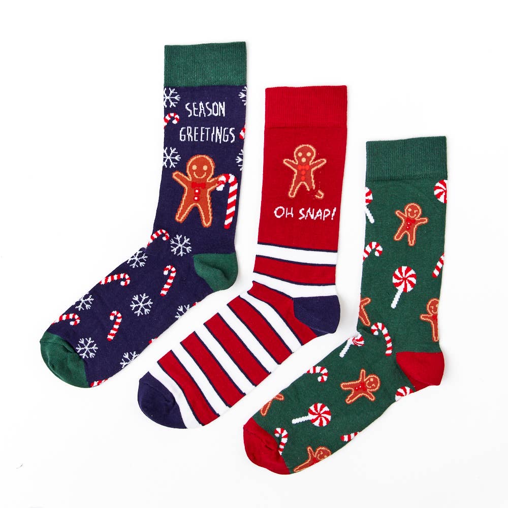 Unisex Gingerbread House Socks Gift Set: 6 - 11