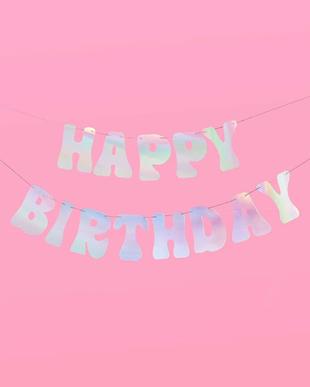 Happy Birthday Iridescent Foil 5" Banner, Party Decor