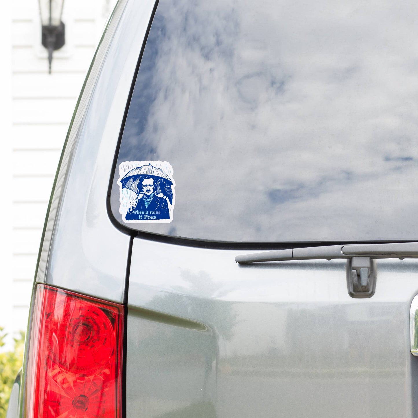 When It Rains It Poes Edgar Allen Poe Sticker