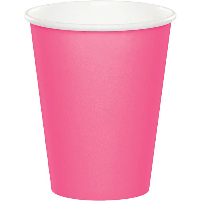Candy Pink Value Friendly 9 oz Hot & Cold Paper Cups, 8/Pkg
