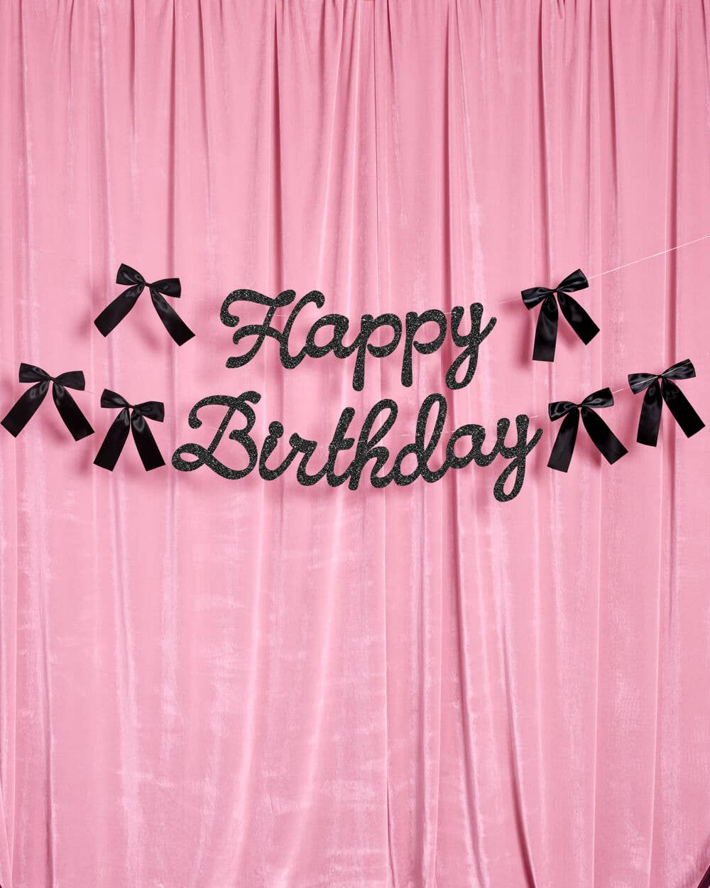Happy Birthday Black Bow Banner | Emo, HBD, Sparkle