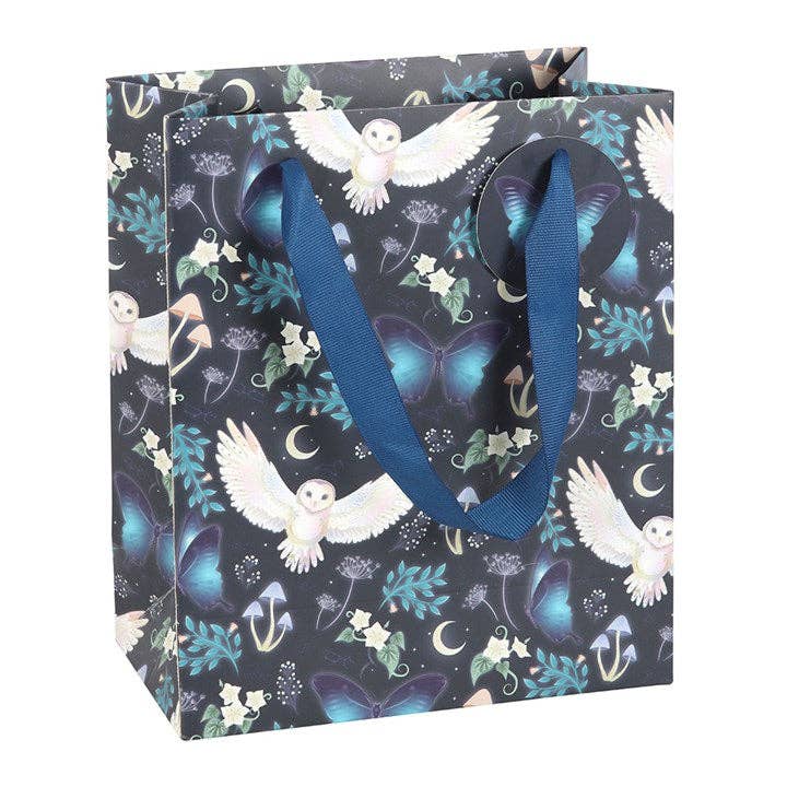 Medium Midnight Forest Owl Print Gift Bag