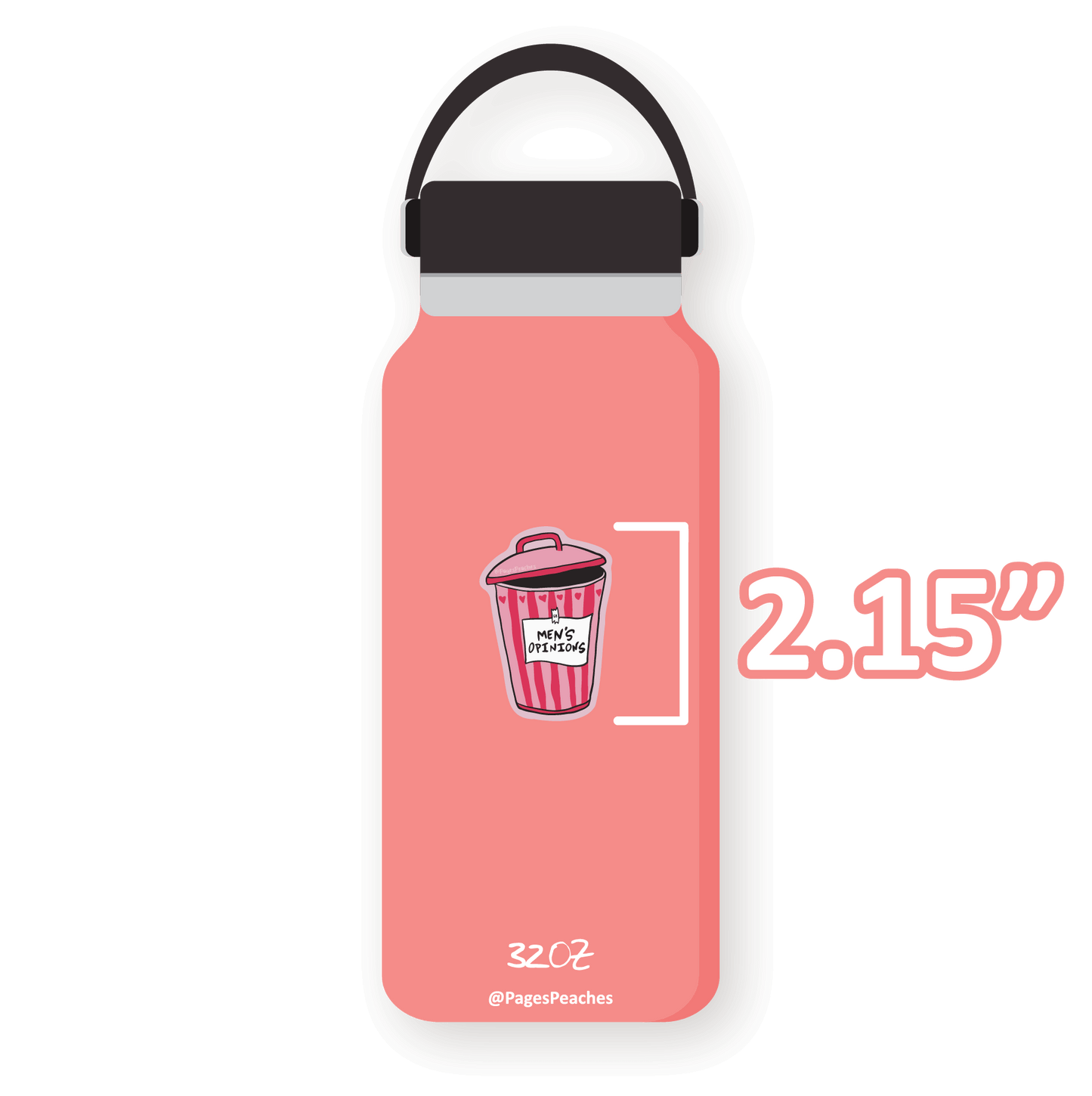 Men's Opinions Trash Can Sticker