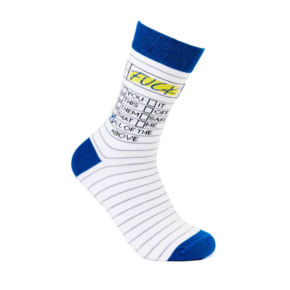 Unisex Fuck Tick List Socks