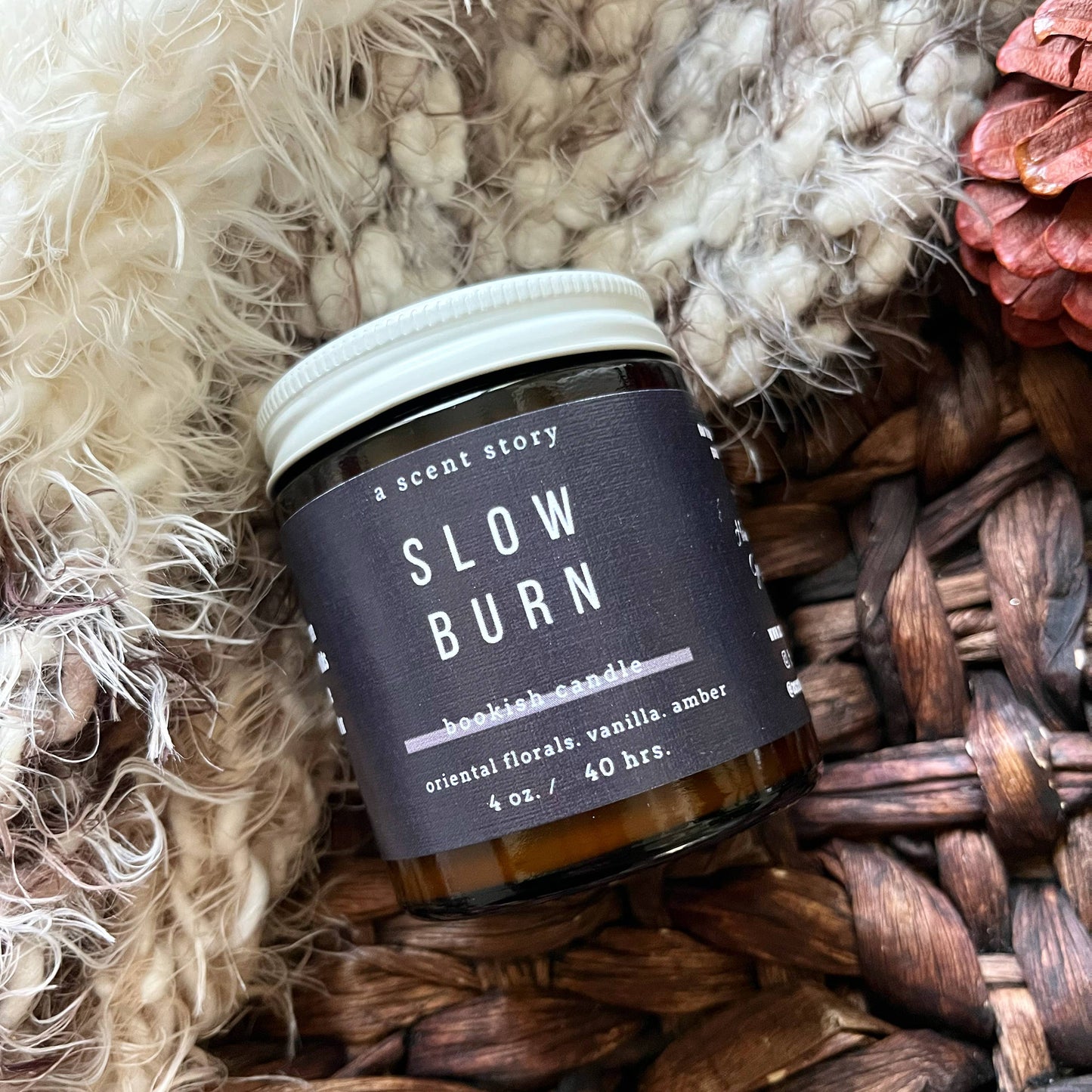 Slow Burn - Bookish Candle | Book Themed, Soy Wax, 4 + 8oz: 4oz