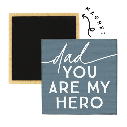 Dad My Hero Blue - Square Magnets