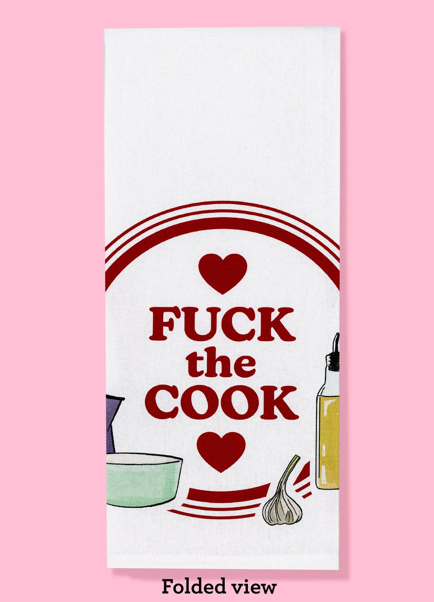 Fuck the Cook Dishtowel Kitchen Towel 1970s retro