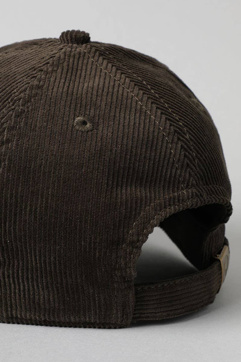 Corduroy Adjustable Cotton Baseball Cap Dad Hat: SMOKEPINK / One Size