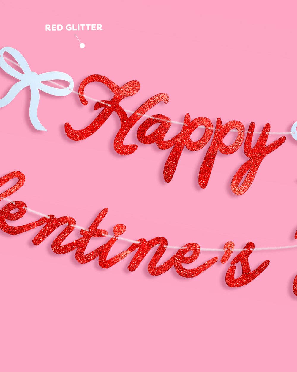 Happy Valentines Banner | Glitter Vday, Galentine's