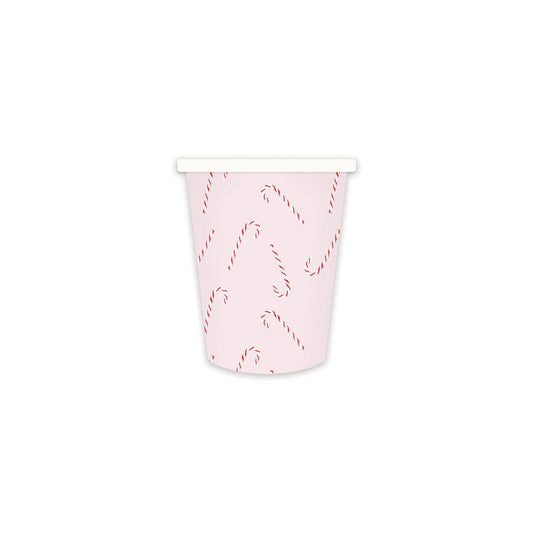 Whimsy Santa Scattered Candy Cane Paper Party Cups