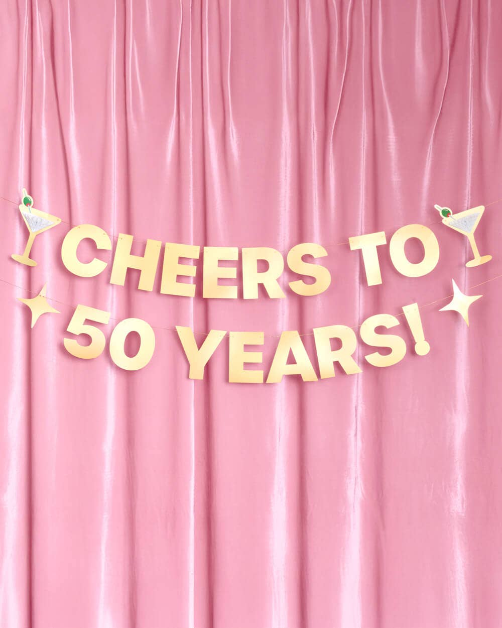 Cheers to 50 Years Banner - 3D paper banner, 50th Birthday