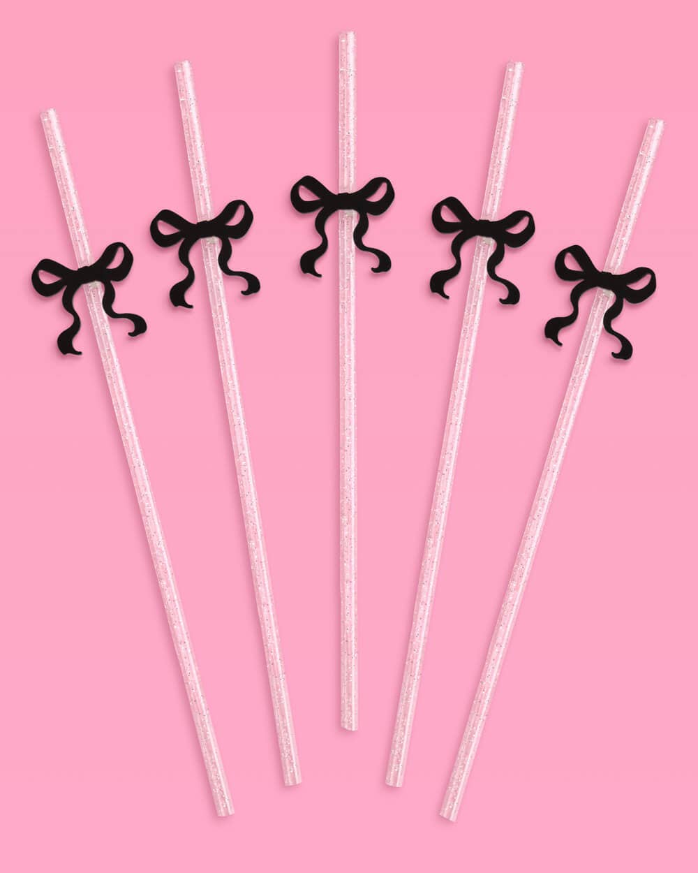 Little Black Bow Straws - 12 reusable straws, coquette