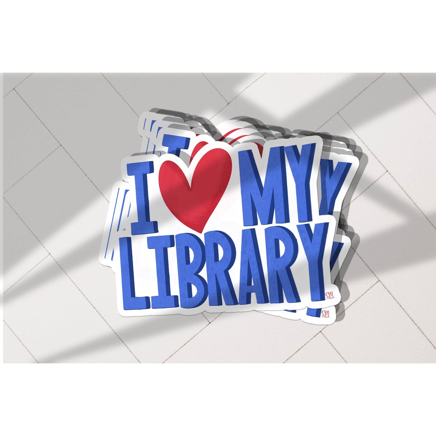 I ❤️ My Library Vinyl Sticker: Single