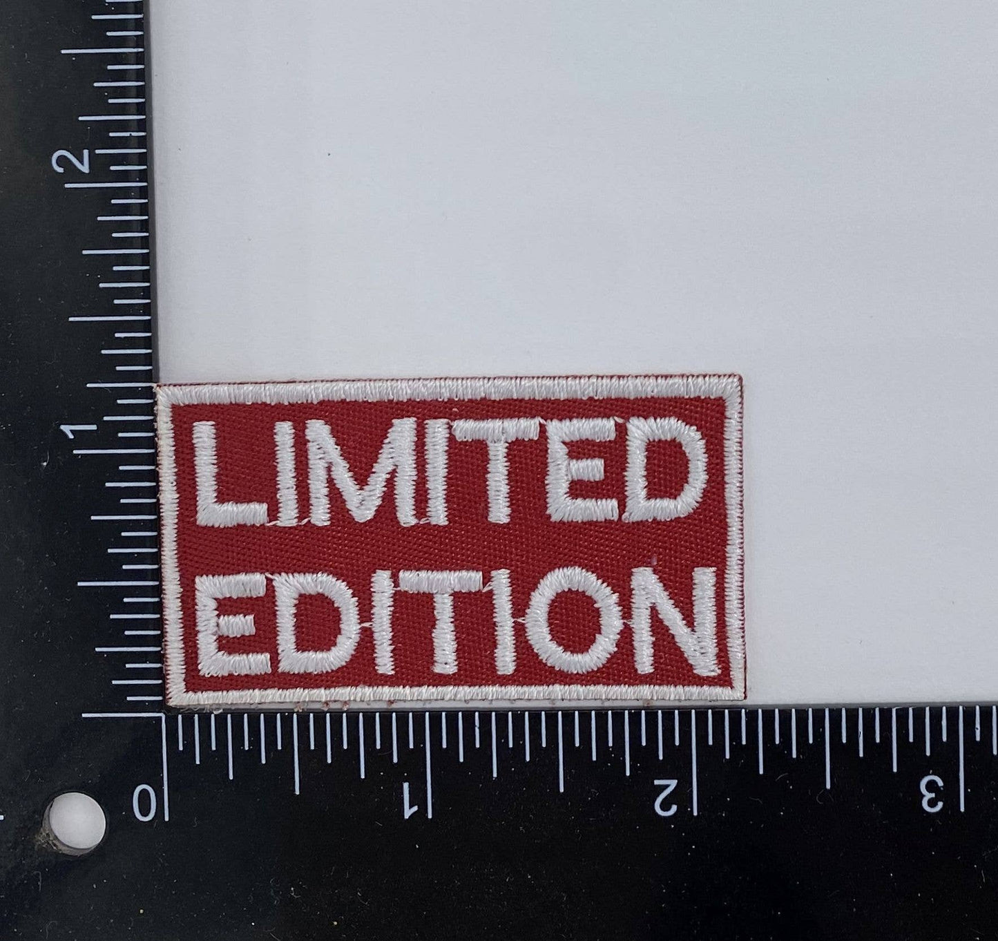 Limited Edition, Red, Embroidered Iron on Patch