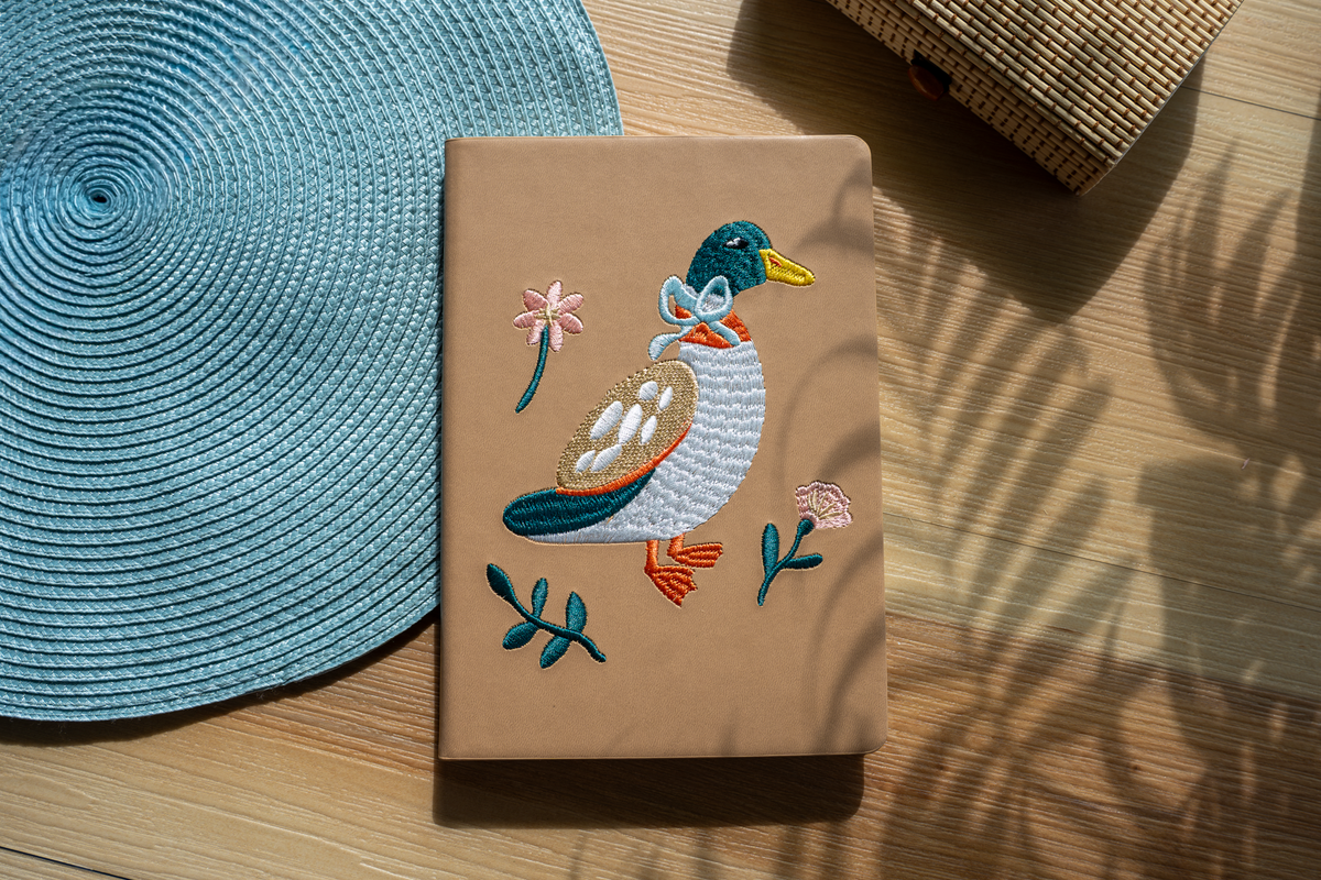 Ducky Hardbound Embroidered Notebook HBE2607L