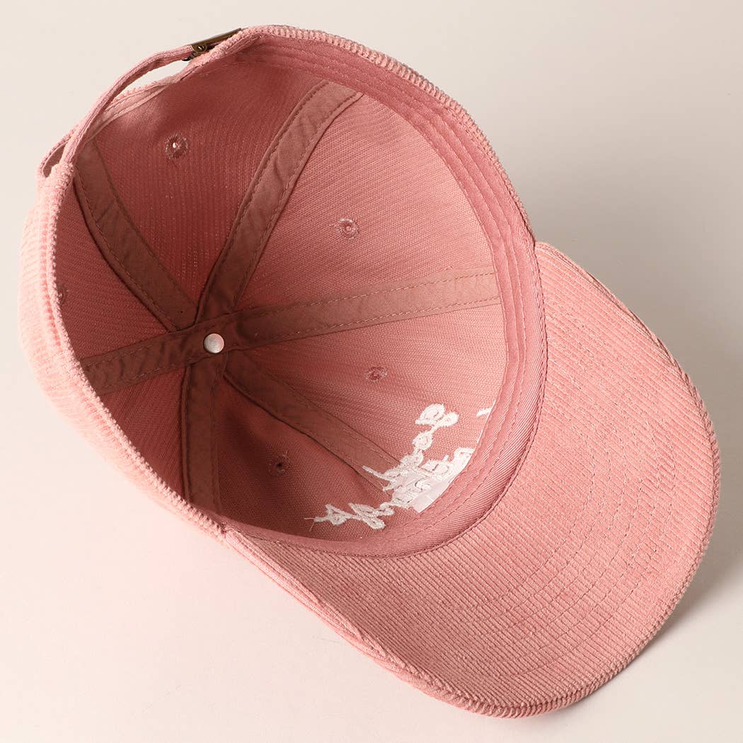 Good things take time Embroidery Corduroy Cap: SAND / ONE SIZE