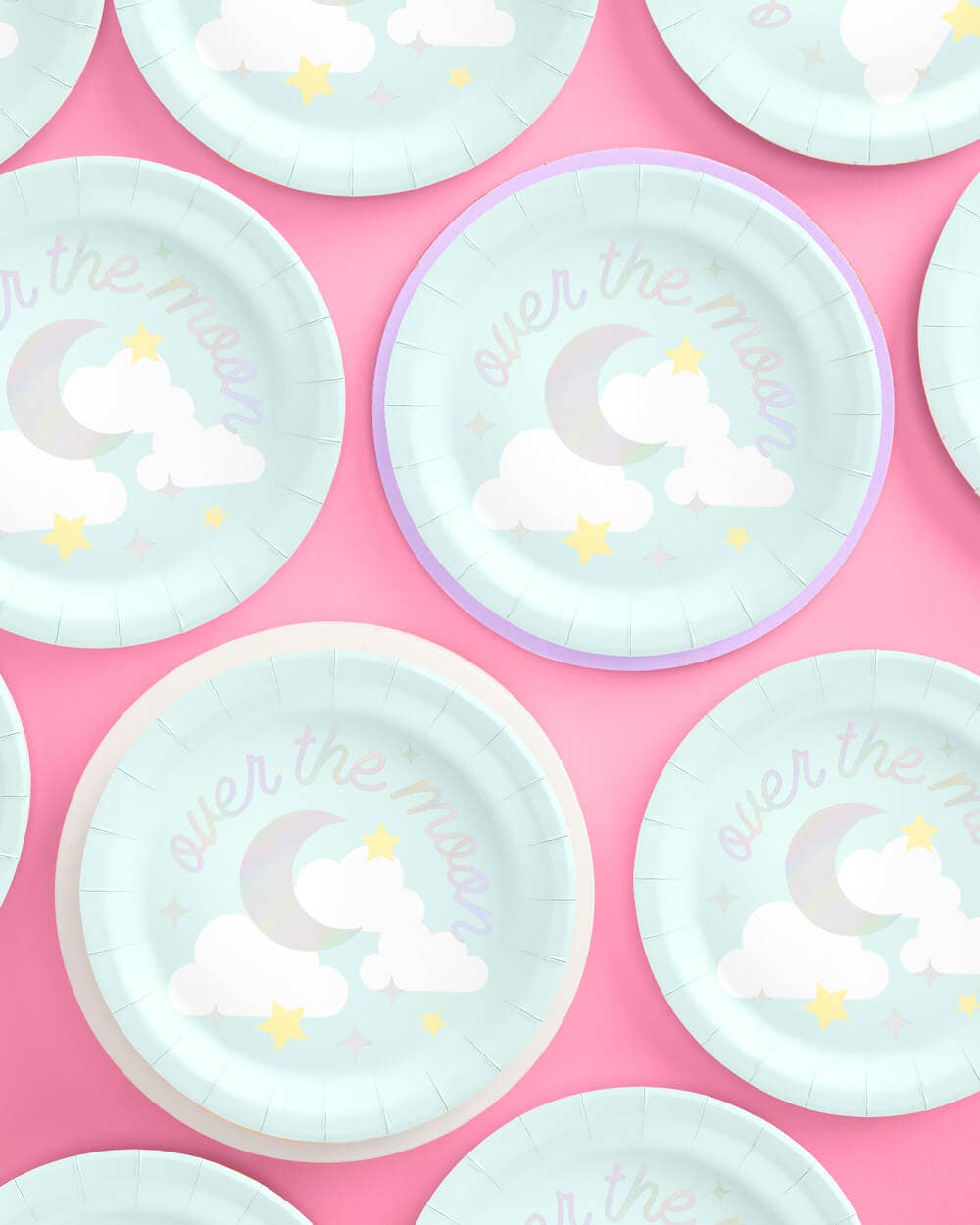 Over the Moon Plates - Baby Shower Party Decorations