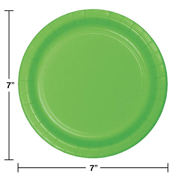 Fresh Lime Green Value Friendly Paper Dessert Plates, 8/Pkg
