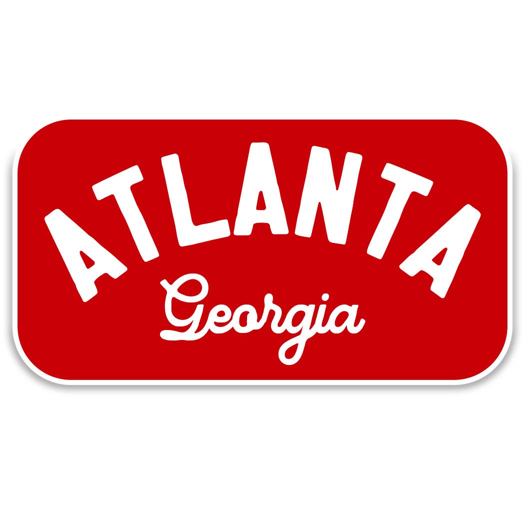 Custom City + State Sticker – Retro Tourist Vinyl Decal: Royal + White