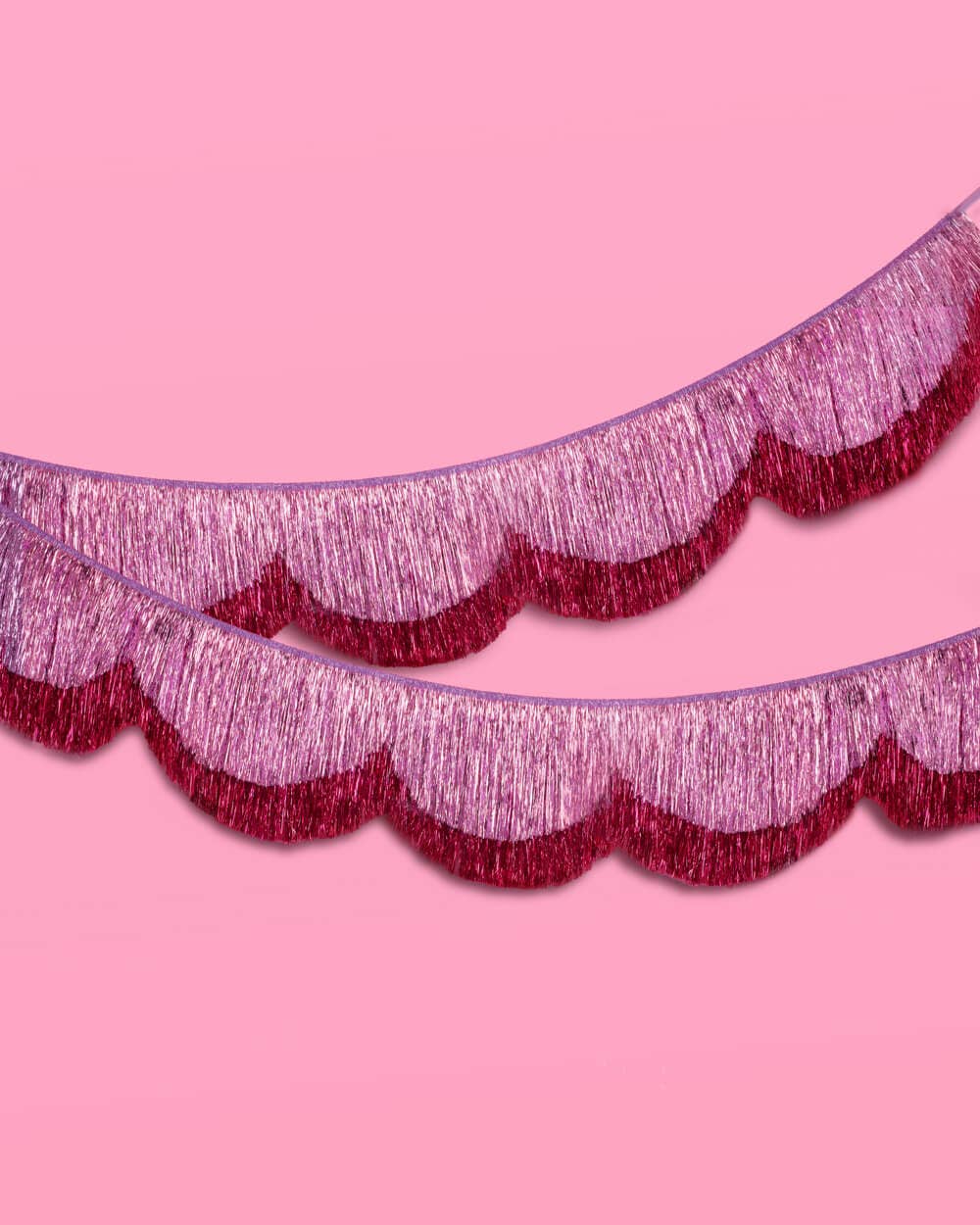 Tickled Pink Fringe 5" Scalloped Banner, purple kids
