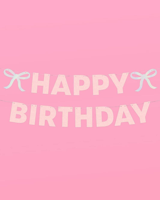 Birthday Bow Banner, Bday Supplies, Decorations