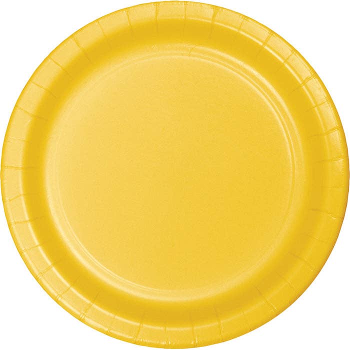 School Bus Yellow Value 8.75" Paper Dinner Plate, 8/Pkg