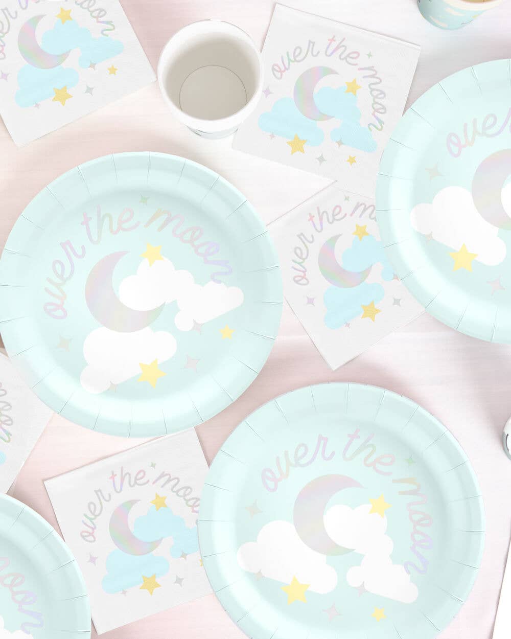 Over the Moon Plates - Baby Shower Party Decorations