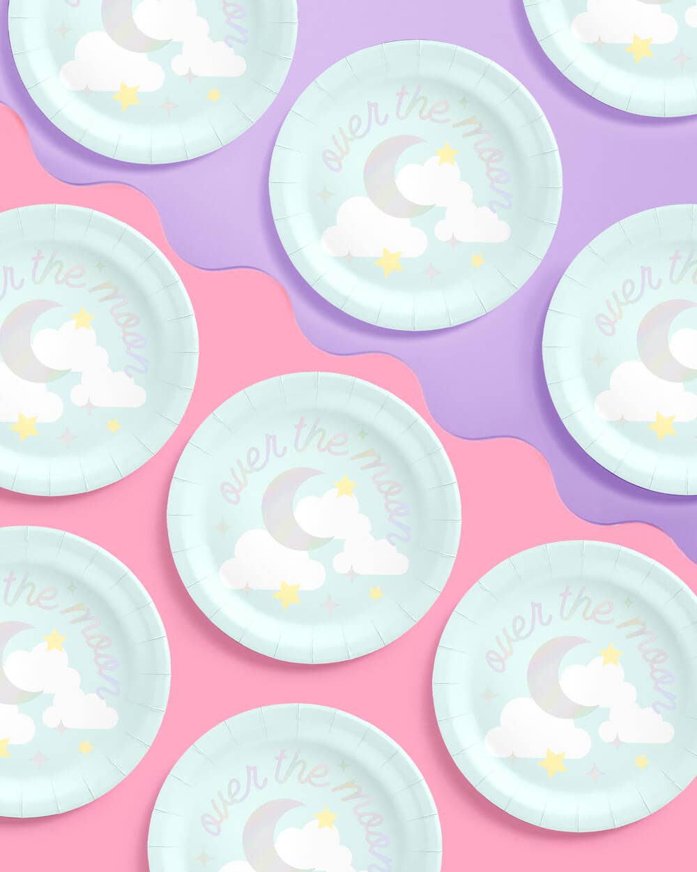 Over the Moon Plates - Baby Shower Party Decorations