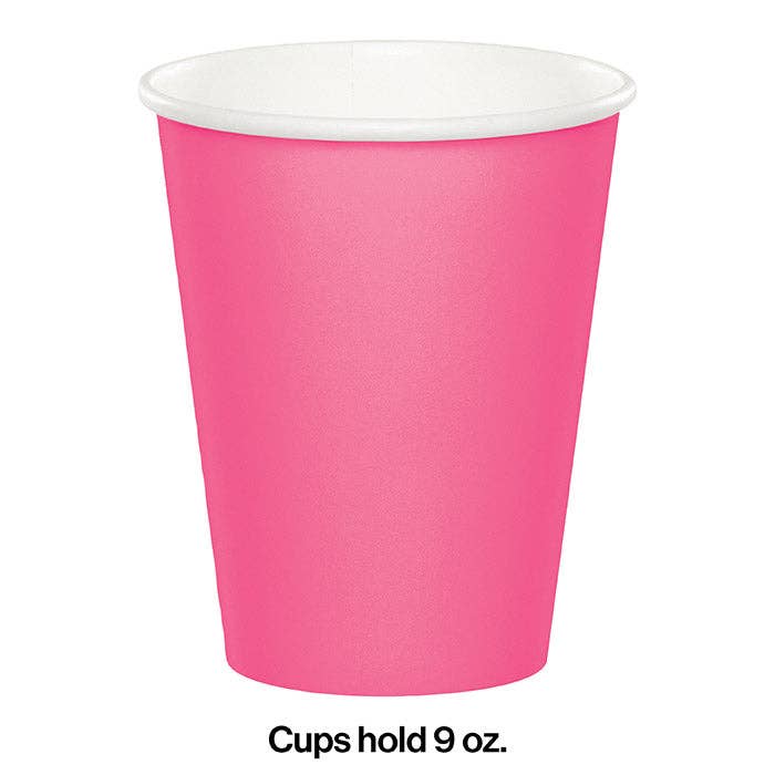 Candy Pink Value Friendly 9 oz Hot & Cold Paper Cups, 8/Pkg