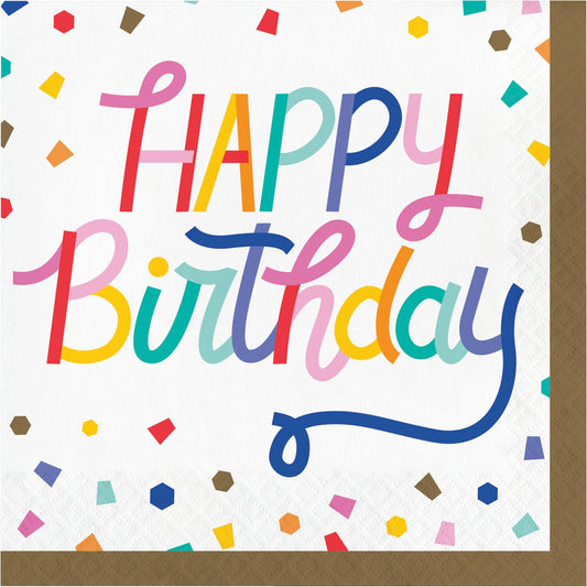 Birthday Confetti 2Ply Luncheon Napkin, 16/Pkg