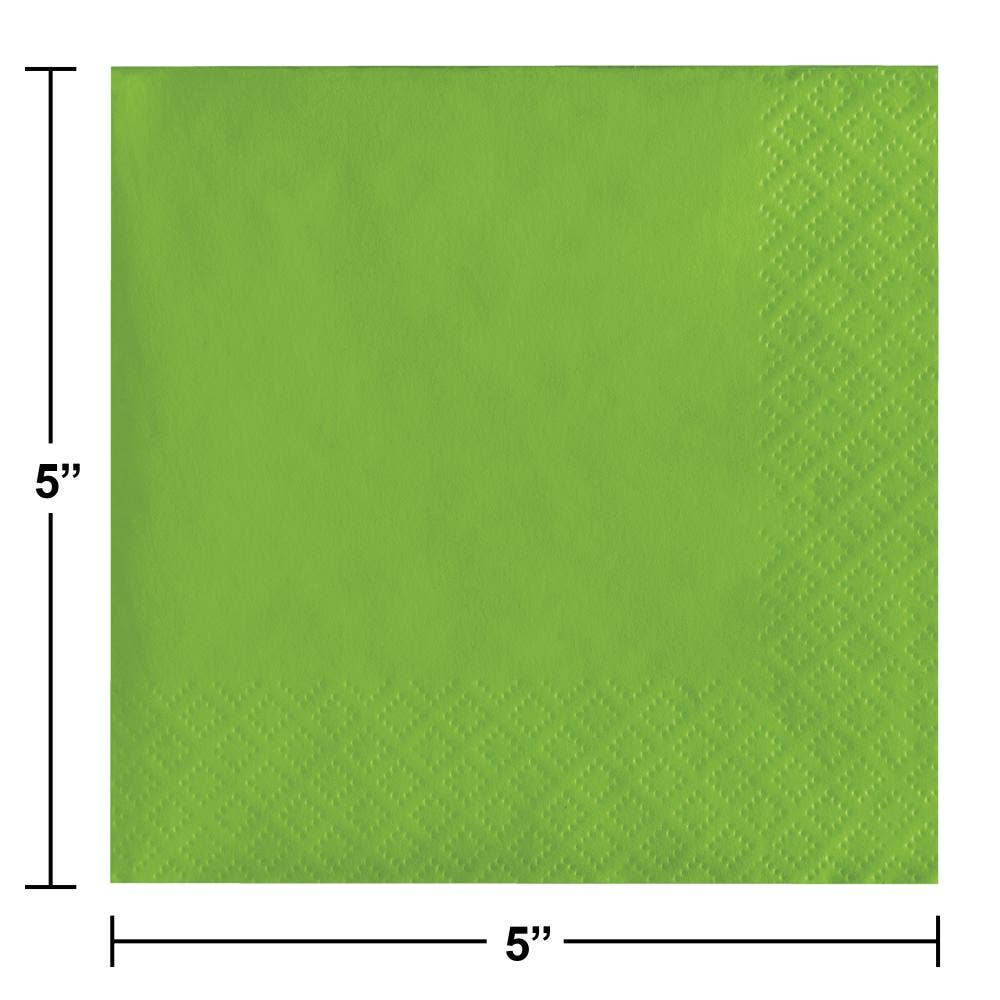 Fresh Lime Green Value Friendly Beverage Napkins, 20/Pkg