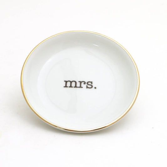 Mrs. Ring Dish with 22k Gold Accents