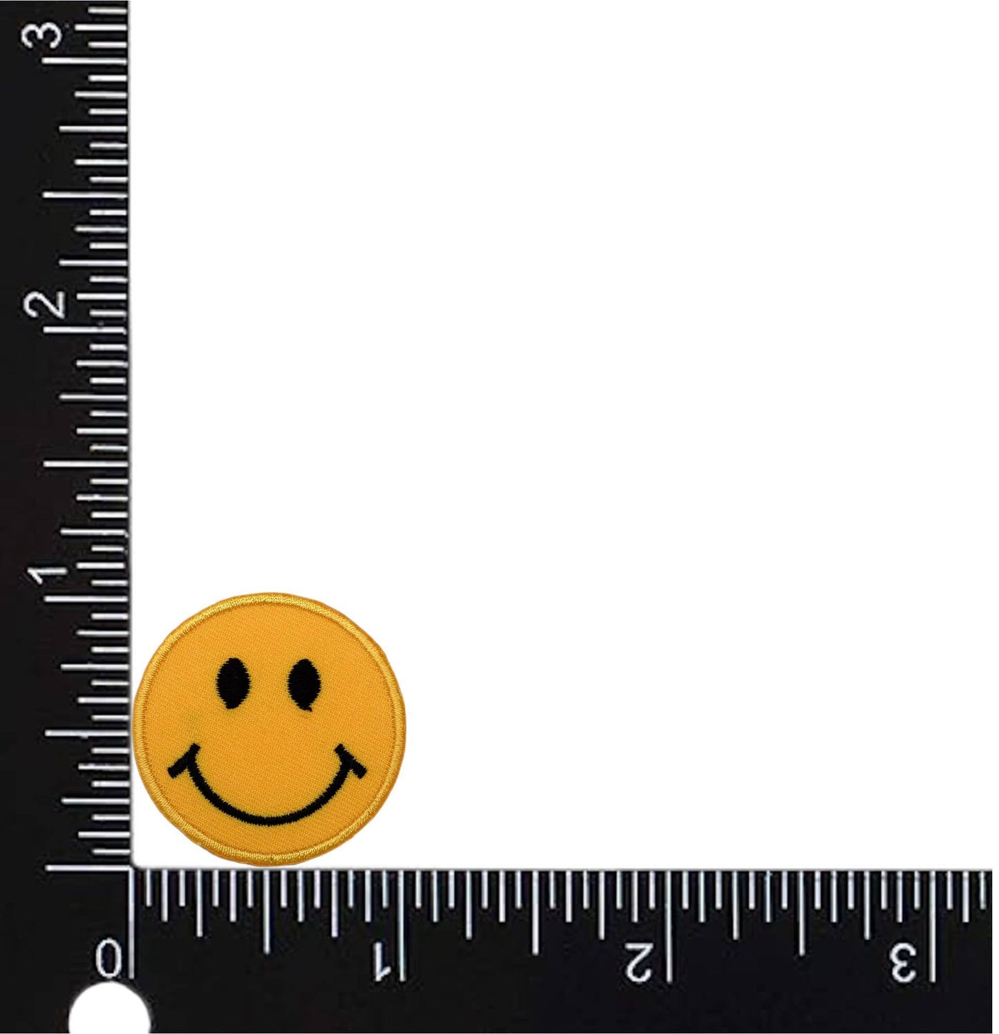 SMALL - Smiling Face, Embroidered, Iron on Patch