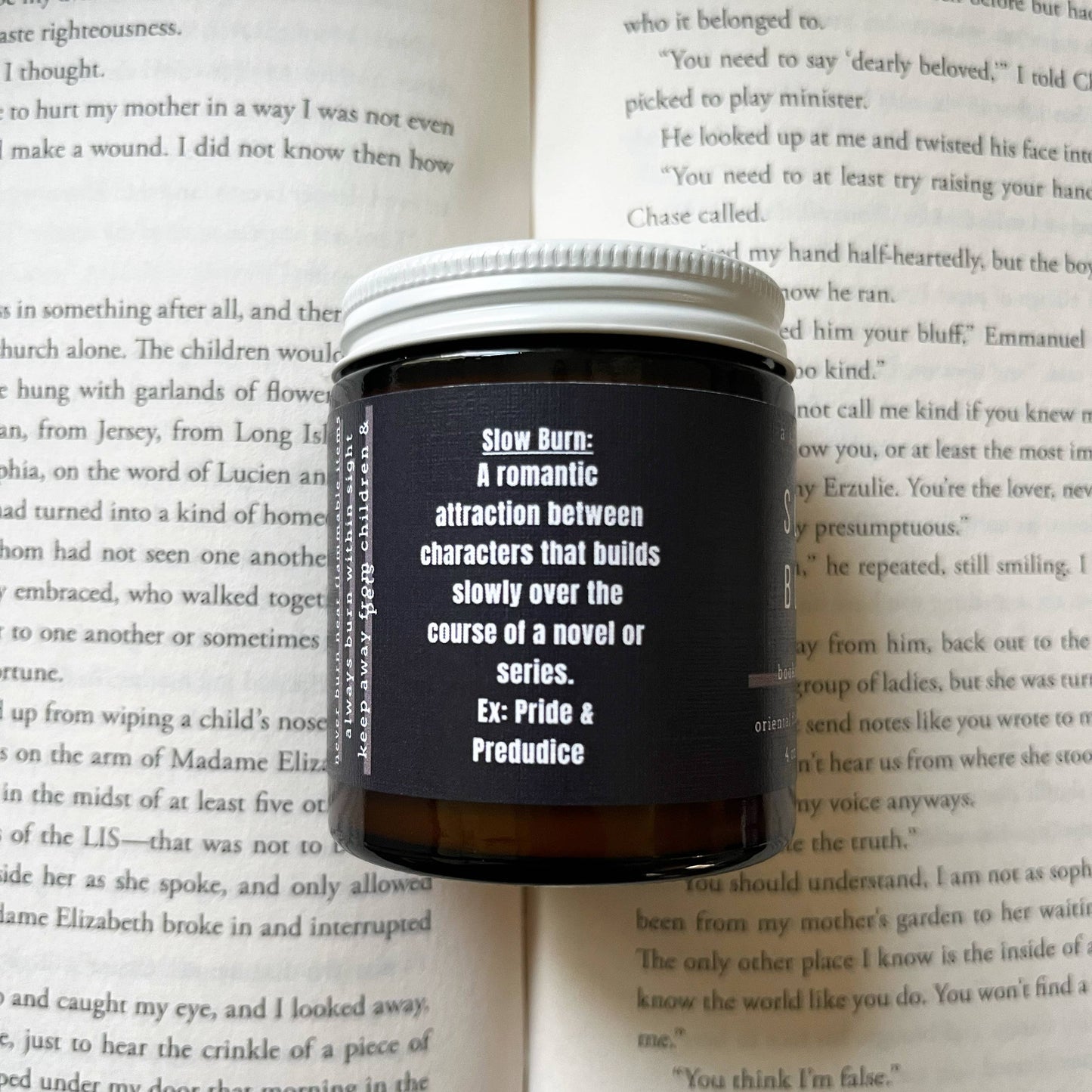 Slow Burn - Bookish Candle | Book Themed, Soy Wax, 4 + 8oz: 4oz