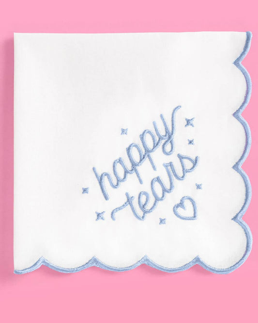 Happy Tears Handkerchief - embroidered handkerchief