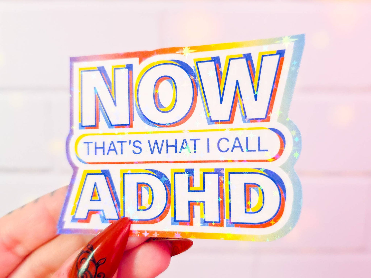 NOW that's what I call ADHD sticker, 3.1 x 2.2 in.: Dots