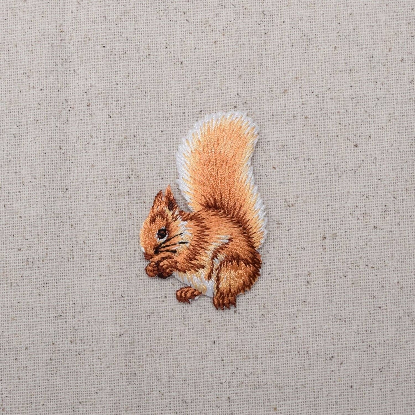 Squirrel - Brown - Facing Left with Acorn nut Iron on Patch