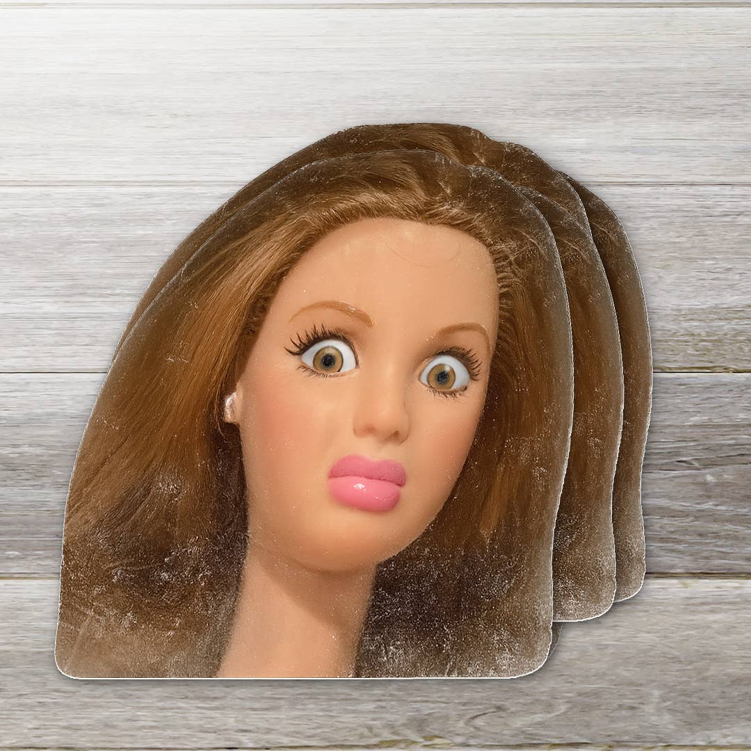 Funny Doll Face Sticker