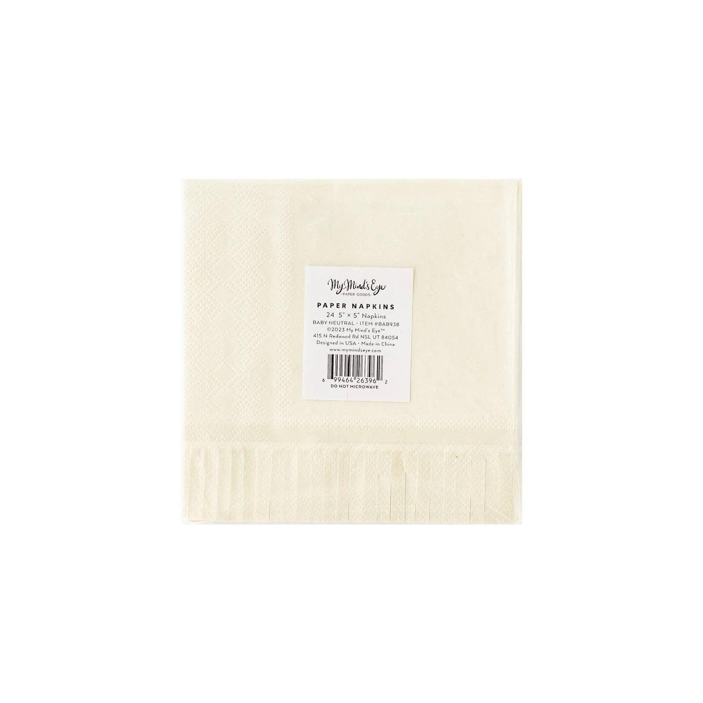 Baby Neutral Star Fringed Cocktail Napkin