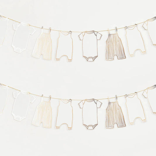 Gold Foiled Baby Grow Garland 2.5M