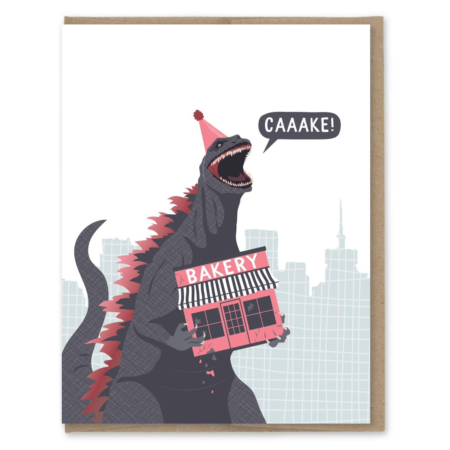 Godzilla's Bakery Birthday Card