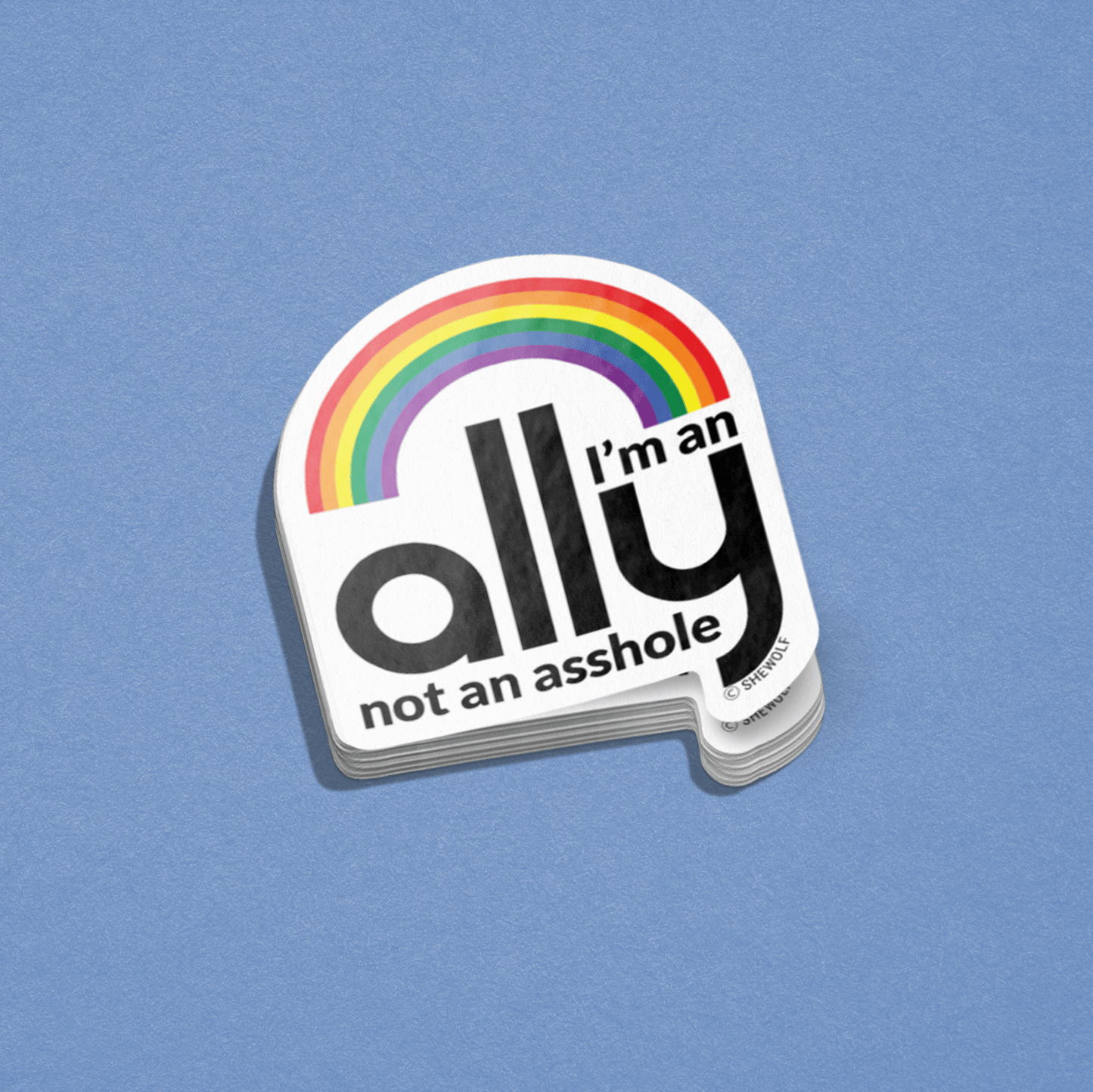 Gay Ally Pride Sticker | Rainbow LGBTQ+ Support Decal