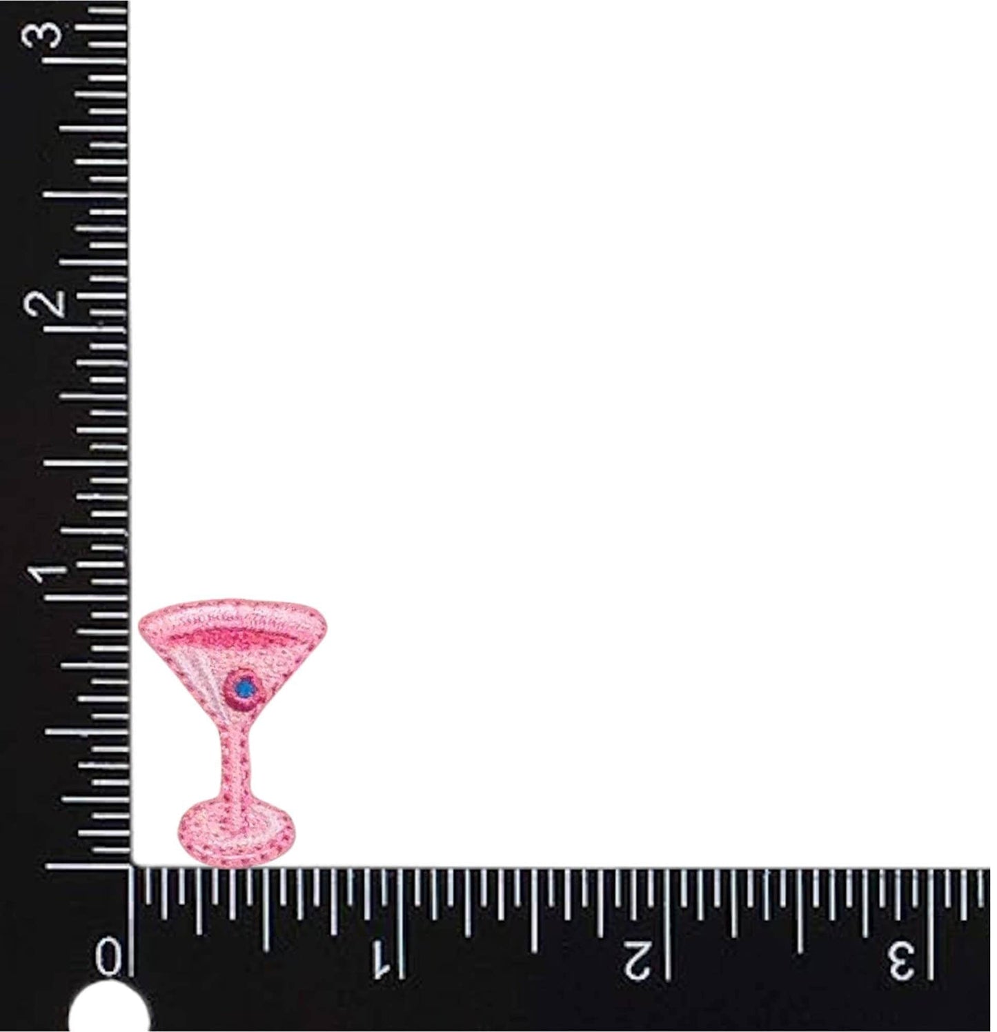 Pink Mini Martini Glass Iron-On Patch – 1" Cocktail Glass