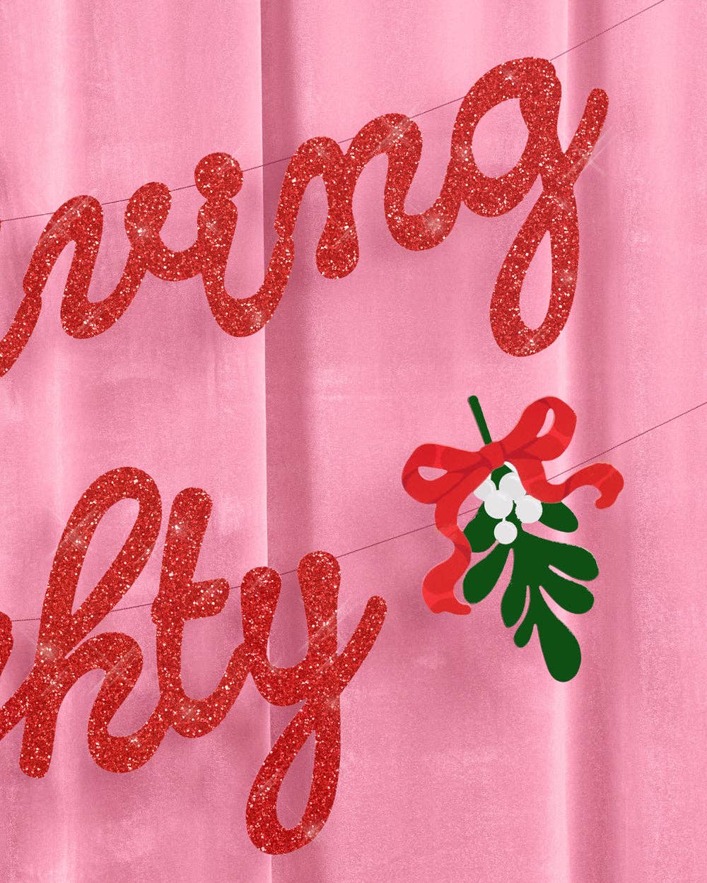It's Giving Naughty Banner - red glitter 5' Christmas decor
