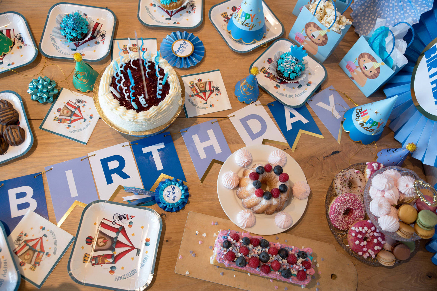 Blue Happy Birthday Banner